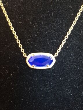 Kendra Scott Gold Necklace with Royal Blue Stone